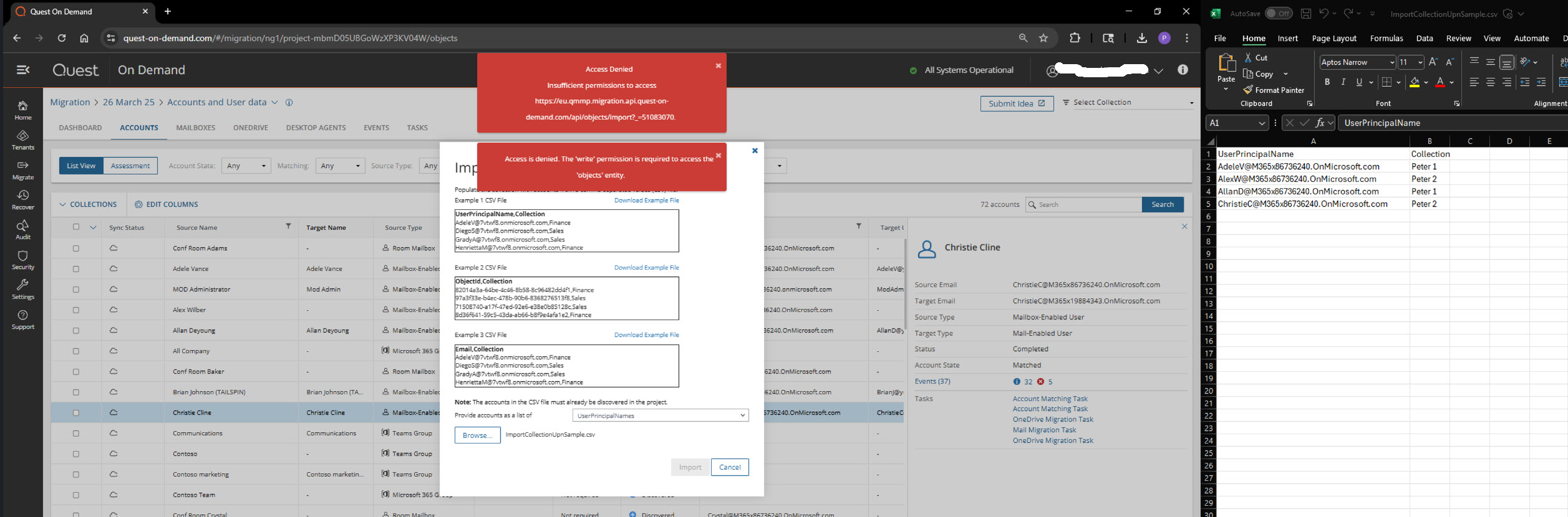 access denied collections